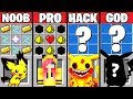 Minecraft Battle: PIKACHU CRAFTING CHALLENGE ~ NOOB vs PRO vs HACKER vs GOD – Pokemon Animation