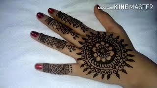 Simple TIKKA Mehandi Design for hand using normal Singh Cone