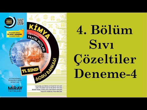 Miray Yayınları 11. Sınıf Kimya Soru Bankası 4. Bölüm Deneme-4