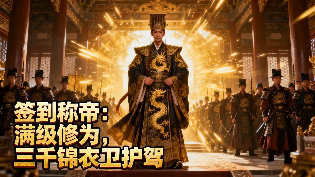 《簽到稱帝：滿級修爲，三千錦衣衛護駕》剛穿越就被推上皇位當炮灰，我激活神級簽到系統，陸地神仙修爲加身，三千錦衣衛聽令，滿朝文武跪求饒命！#历史#玄幻#小说