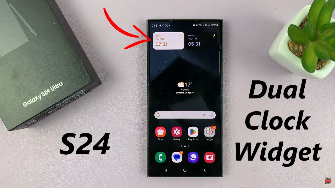 Samsung Galaxy S24 S24 Ultra How To Add Dual Clock Widget On Home