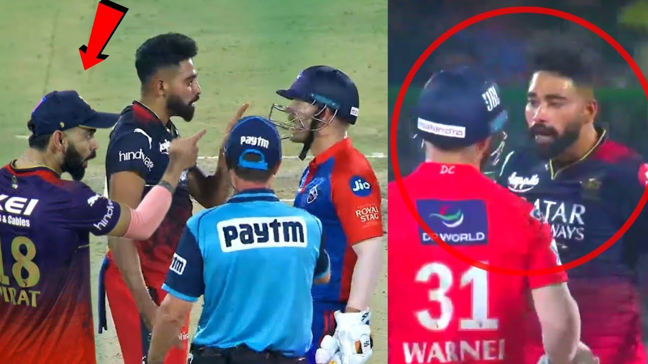 virat kohli siraj fight with Phil salt and David Warner in dc vs RCB ...