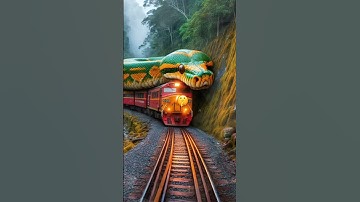 Nature Exploration | Giant python on the train video #shortvideo #nature #trandingshorts #snake #ai