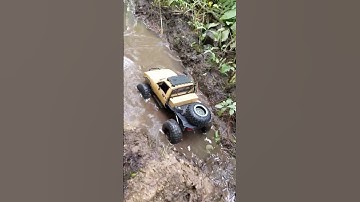 wpl-rc crawler Adventure wet forest trail #action #deepwoods #water #rc #scale #toyota #hilux #power