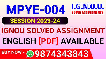 MPYE 4 Solved Assignment 2023-24 in English, MPYE-04 Solved Assignment 2024, MPYE 4 Assignment