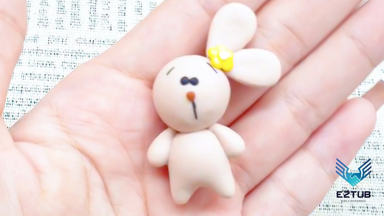 Make a Cute Bewildered Bunny with a Bow from Clay | Your Way Elegant ...