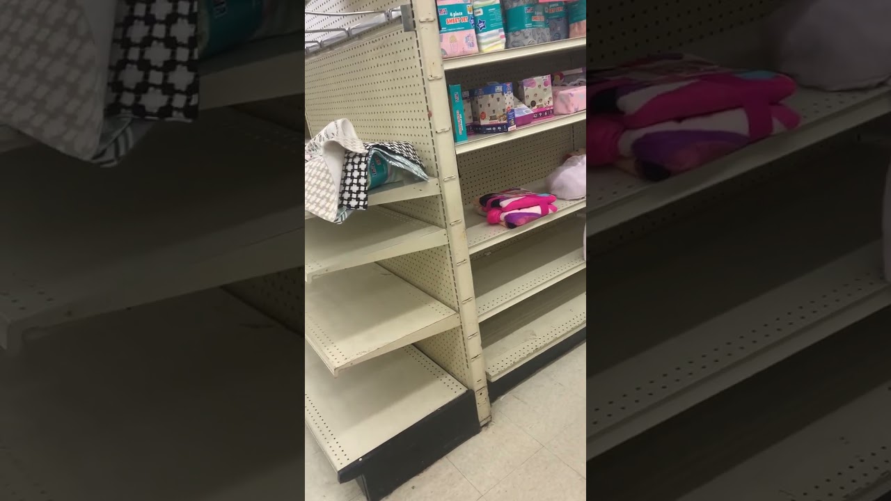 Bare empty shelves Big Lots liquidation clearance sale going out of business 