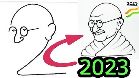 Turn 2023 number into drawing of Gandhiji | Gandhiji drawing |Gandhi drawing step by step| art
