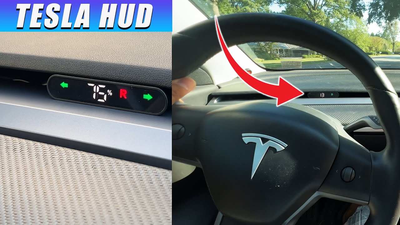 Car Hud Head-up Display For Tesla Model 3 Model Y Dashboard Dedicated  Electronics Digital Speedometer