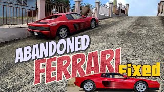 Ferrari  Tesrarossa from Puerto Rico Abandoned for 17 years Barn find restoration timelapse.
