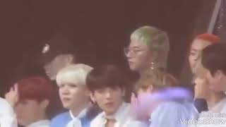 Jungkook reaction to IU's win @ Golden Disk Award 2018