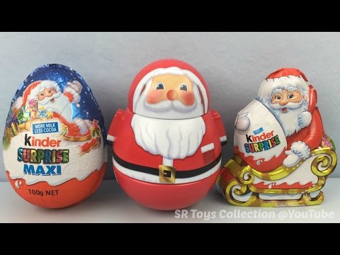 Kinder Surprise Chocolate Eggs Christmas-themed with Santa Claus