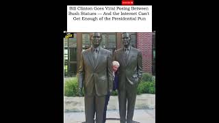 Bill Clinton's Hilarious Photo Between Two Bush Statues Is the Visual Pun the Internet Never Forgot Bill Clinton's Hilarious Photo Between Two Bush Statues Is the Visual Pun the Internet Never Forgot