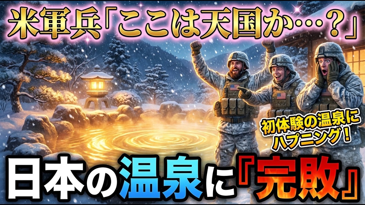 「ここは天国か…？」-10℃の雪山で部下に“温泉”へ連行された米軍曹→日本の“雪見風呂”と“マッサージ機”に完敗