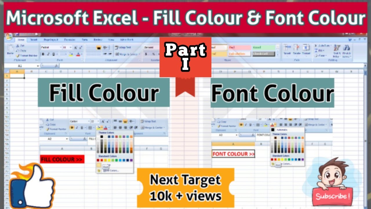 Fill Colour & Font Colour in Microsoft Excel-I | Complete MS Excel ...