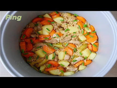 Video: Reis Mit Fleisch Und Gemüse In Töpfen Unter Einem Teigpelzmantel