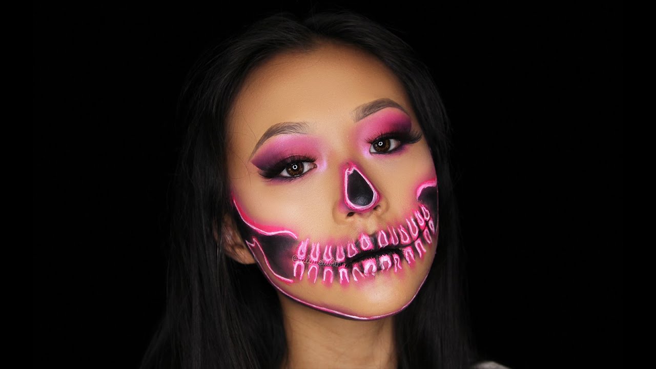 Neon Skull Makeup Look