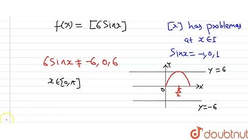 Find the number of points of discontinuity for f(x)=[6sinx],0lt=pi([do\nrepresents the greatest ...