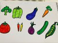 رسم وتلوين الخضروات للاطفال coloring vegetables