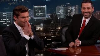 Zac Efron Watches His Adorable High School Performance & Moonwalks On Jimmy Kimmel