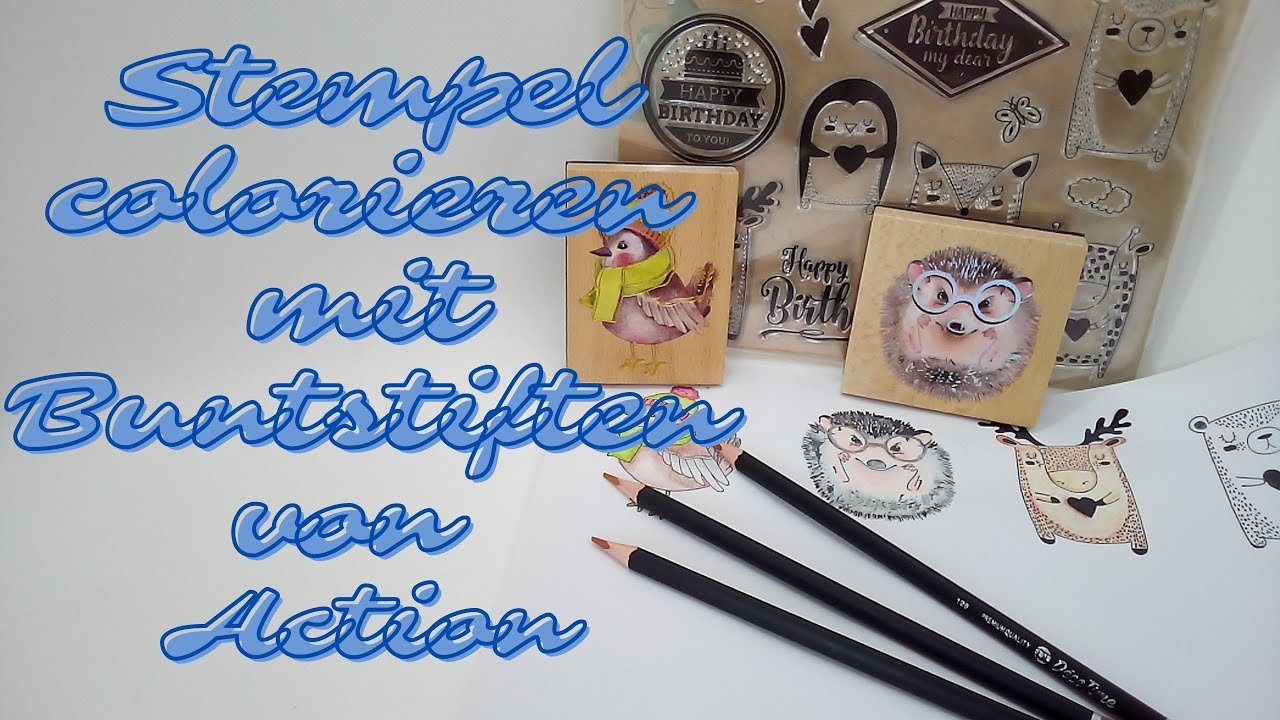 Stempel colorieren mit Buntstiften von Action