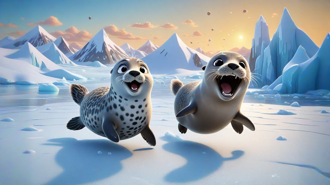 Six Skating Seals on Icy Trails | Winter Animal Song for Kids | Counting & Movement Rhyme