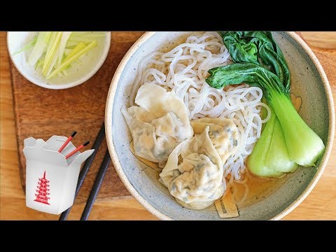 Chinese Takeout Wonton Noodle Soup Vegan Youtube