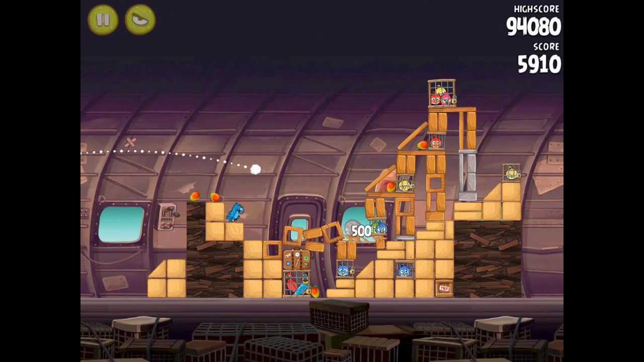 Angry Birds Rio Smugglers Plane Level 20 (12-5) Mighty Eagle Walkthrough - YouTube