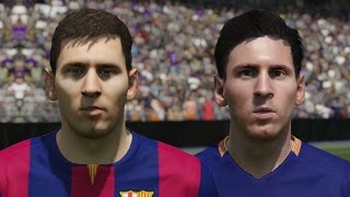 FIFA 16 vs FIFA 15 Faces FC Barcelona (Messi, Suarez, Neymar)