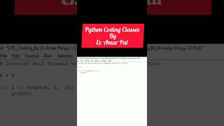 Inverted Half pyramid with number in Python