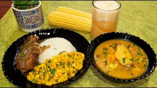 ♨CORTADITO DE CHOCLO Y POLLO EN SALSA DE TAMARINDO, SOPA DE MENUDENCIA, REFRESCO DE MELÓN❤