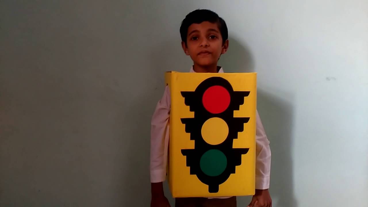 Traffic Light Fancy Dress Costume making with Paper । How to make Traffic  Light Fancy Dress #diy - YouTube