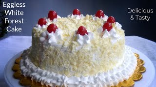Eggless White Forest Cake || White Forest Cake || Eggless Cake ~ Moumita's Happy Cooking Lab