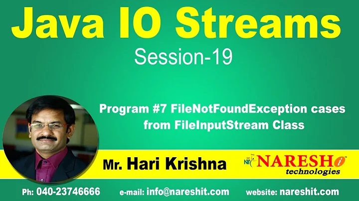 IO Streams | Session 19 | Program #7 FileNotFoundException cases from FileInputStream Class