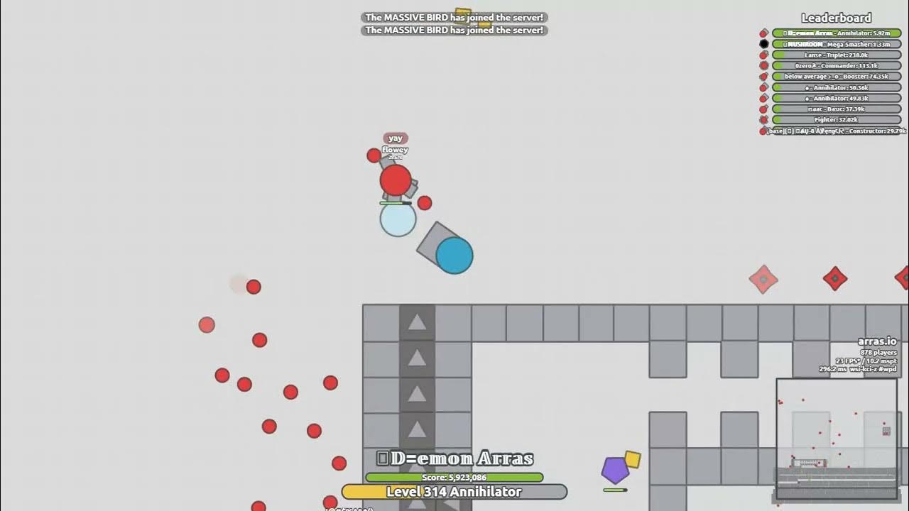 Using a cool trick in Arras.io and becoming a Zombie, but still