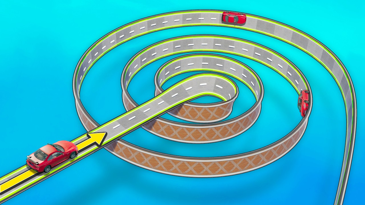 BeamNG | Which CAR Survives the 90° SPIRAL ROAD the FURTHEST?