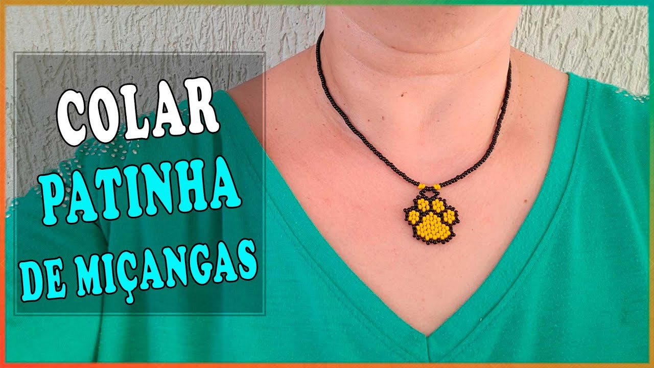 Como fazer esse Colar Patinha de miçangas no ponto tijolinho