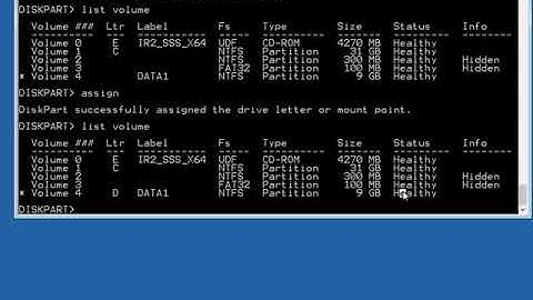 Command diskpart in Windows, Create partition, shrink, and extend video