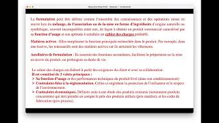 Capsule 1 Les Définitions Liés À La Formulation