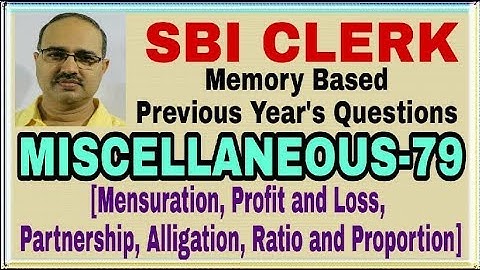 Miscellaneous Questions-79 SBI CLERK 2016 Memory Based Word Problems