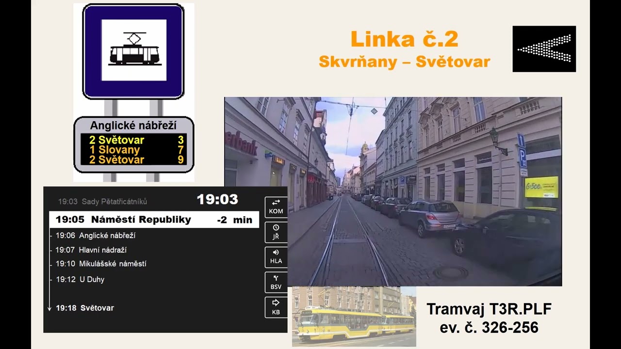 Jízda tramvaje linky č. 2 v Plzni