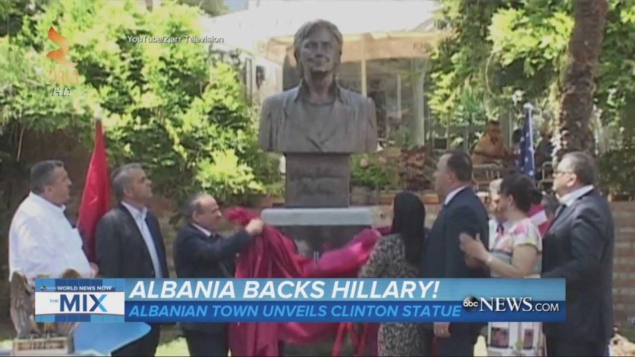 Αποτέλεσμα εικόνας για STATUE OF HILLARY IN ALBANIA