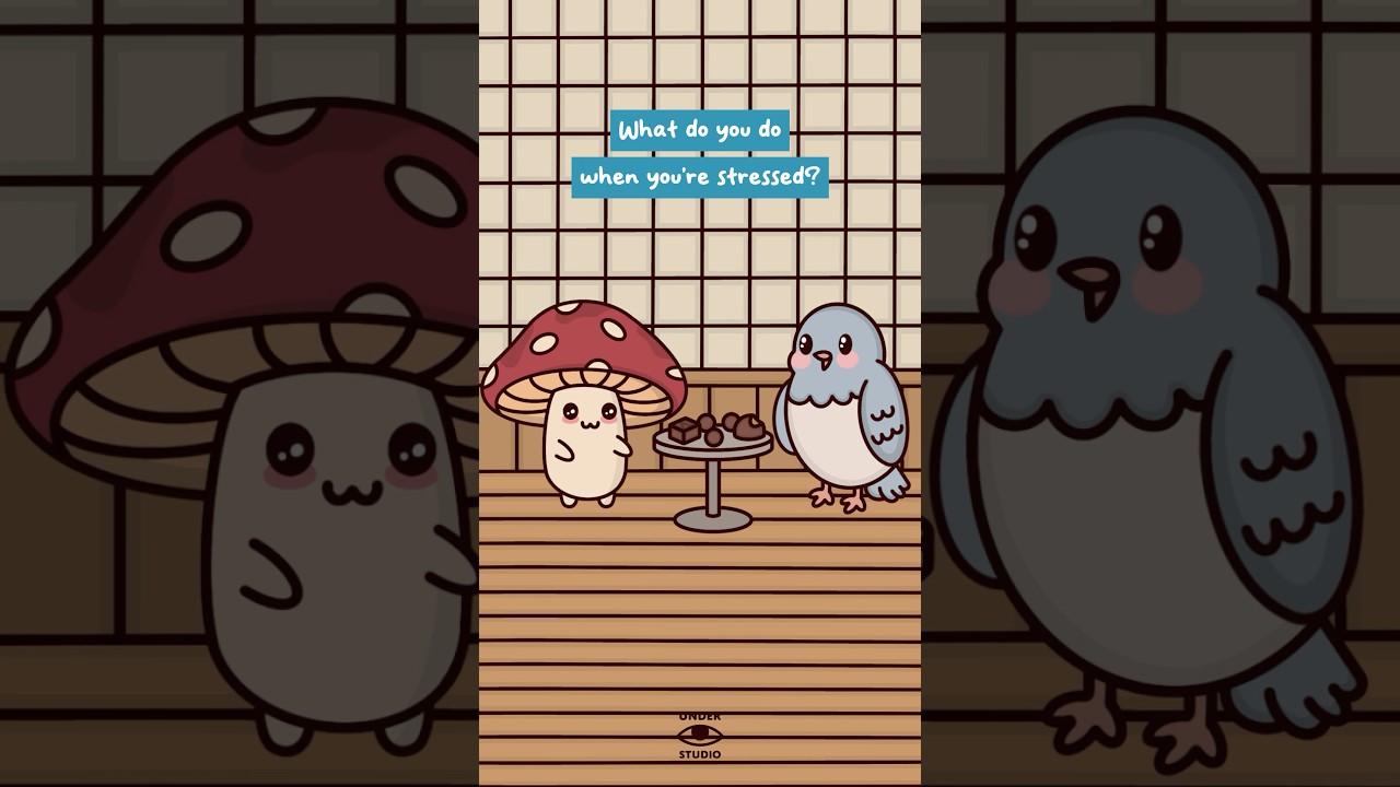 Stress Management 🍄 Mushie & Birdie | Relatable Animation Meme | Stressed Spelled Backwards