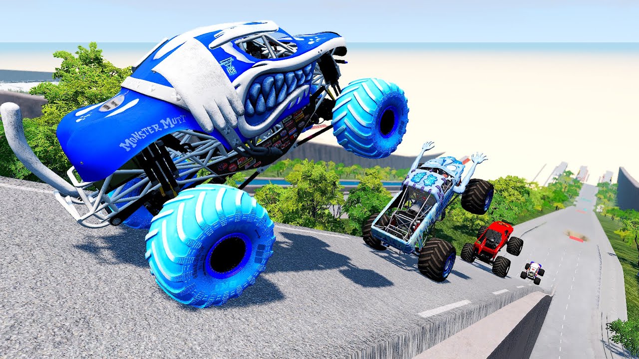 Epic Hight Speed monster trucks Jumps & Crash #001 in BeamNG Drive_BMNG M4