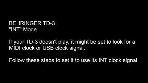 Behringer TD-3 INT Mode