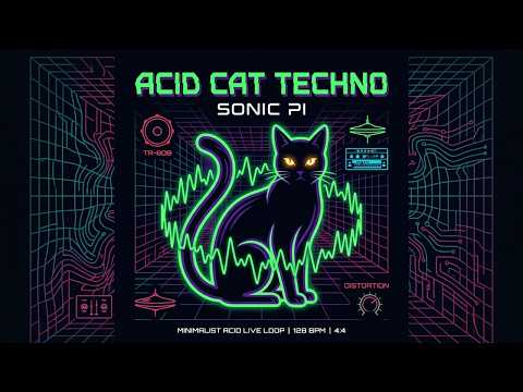 Acid Cat Techno | Minimalist Acid Live Loop #acidtechno #acid #sonicpi