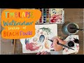 Painting a spread of Beach Finds in Watercolour - Time Lapse Version