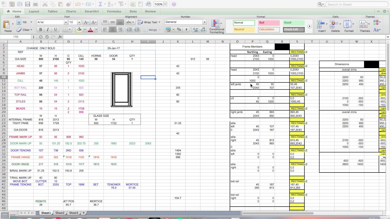 Door and frame cutting list from excel - YouTube