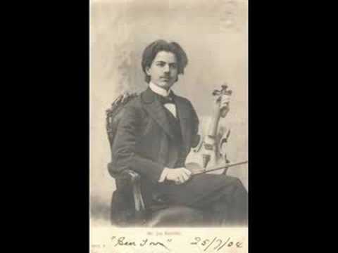 Jan Kubelik plays his cadenza to Paganini Concerto 1