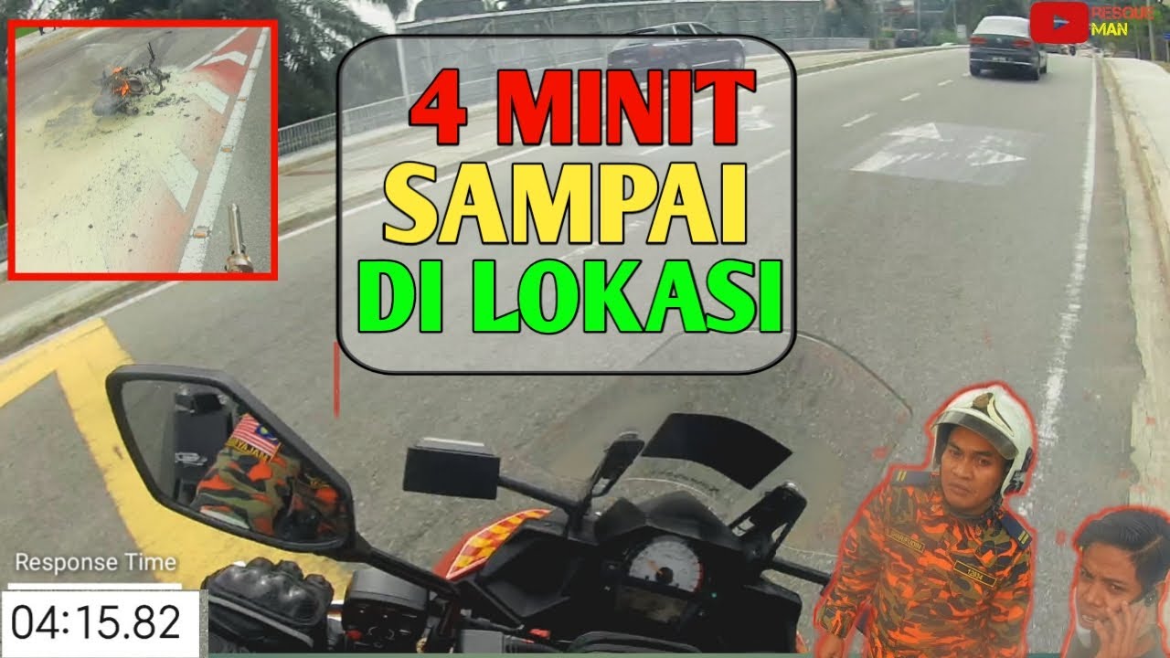 SAMPAI DI LOKASI DALAM MASA 4 MINIT | KEBAKARAN MOTORSIKAL